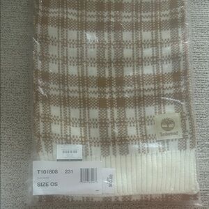 Timberland Brown and Cream Plaid Scarf